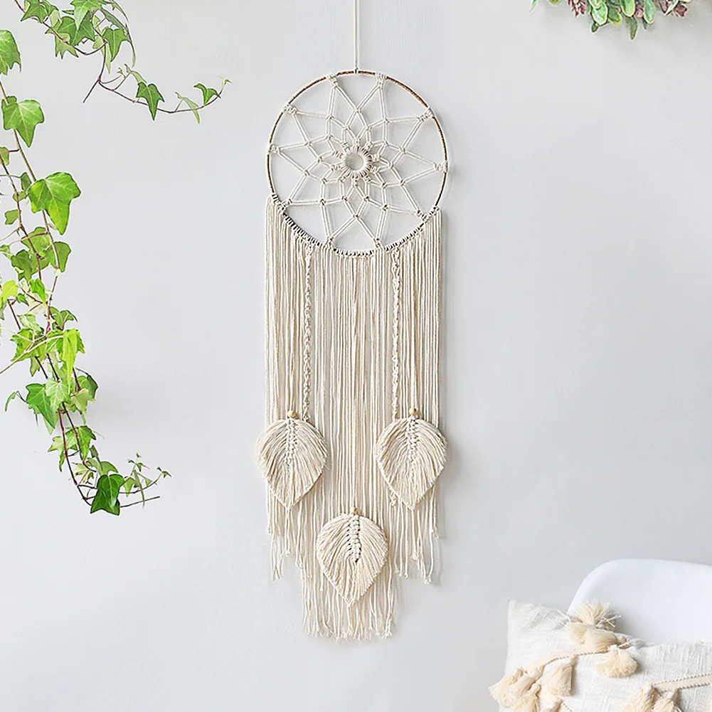 

ins Nordic style woven tapestry leaf replenishment dream net wall hanging home decoration wall decoration ornament pendant