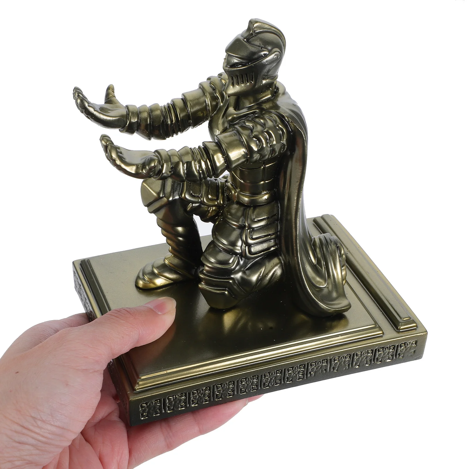 Żywica pancerna Retro żołnierz obsadka do pióra akcesoria na biurko wojownik stojak na ołówki rycerz na biurko mała statua obsadki do pióra