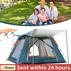 Automatic Camping Tent Sun-Protection Outdoor Folding Tent Waterproof Portable Hexagonal Tent for Family 3-4/4-6 People