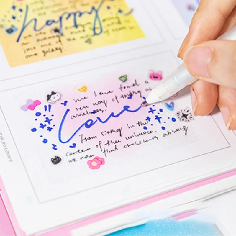 Mr Paper 110sheets/box Cute Heart Cat Pull-out Pearl Sticky Stickers Suitable for Students To Make Notes Notes Notes Plan