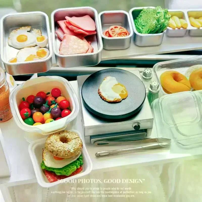 /Cna/4Pcs/set Kitchen Water Filter Basin Model Dollhouse Miniature Vegetables/Fruits Square Draining Basket For Doll Accessorie