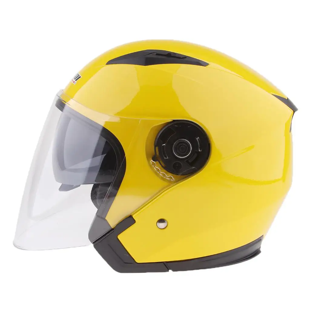 1 Piece Motorcycle 3/4 Open Face Helmet with Full Face Visor Sun Full Face Helmet ABS Double Face Mirror Helmet