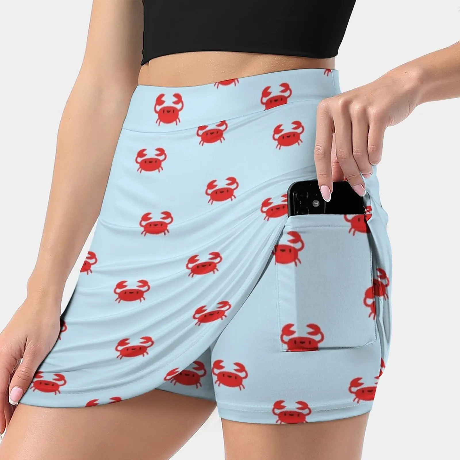 Happy Little Crabs Women's skirt Mini Skirts A Line Skirt With Hide Pocket Crab Crabs Animals Ocean Sea Beach Preppy Vineyard