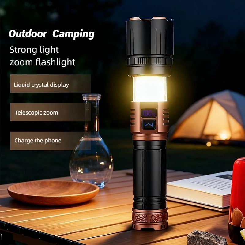 ไฟฉายบรรยากาศแบบมัลติโหมดรุ่นใหม่ ทำจากอะลูมิเนียมทั้งหมด ไฟฉายอเนกประสงค์สำหรับใช้งานกลางแจ้ง ไฟฉายแบบรวมฟังก์ชันหลากหลาย ใช้งานได้ยาวนาน เหมาะสำหรับการตั้งแคมป์