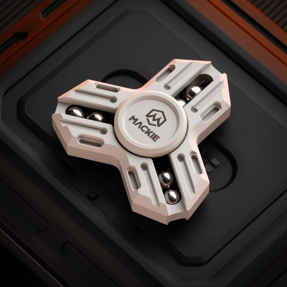 EDC Fidget Spinner Mackie Mini 3.0 de Aleación de Aluminio, Spinner Mecánico de Tres Hojas Tipo Buckyball, Juguete Antiestrés y Adorno