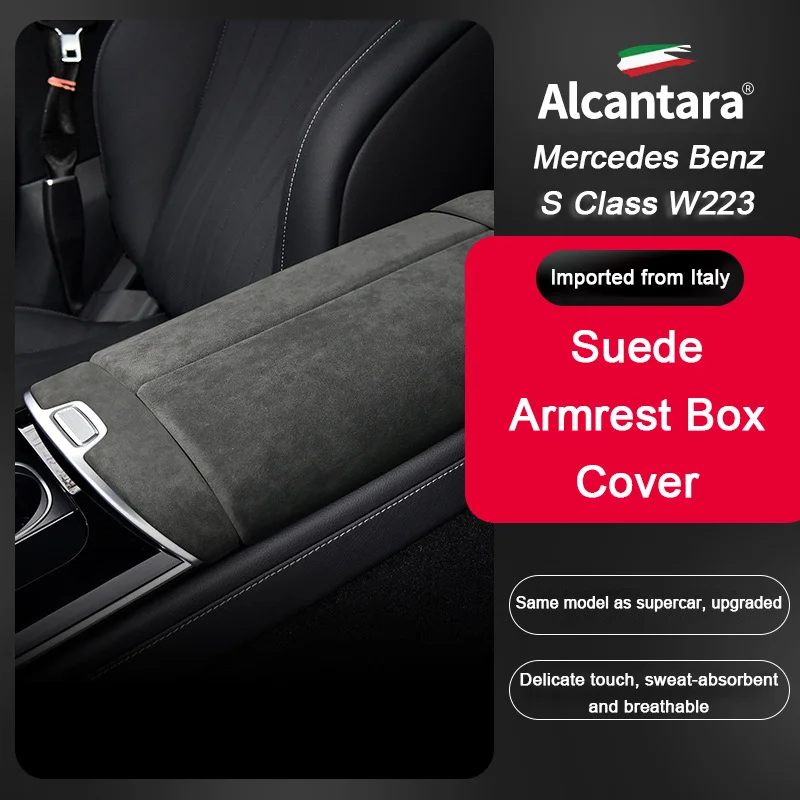 

Alcantara For 2021 2022 Mercedes Benz S Class W223 S400L S500 S450L Car Center Console Armrest Box Cover Pretective Panel Shell