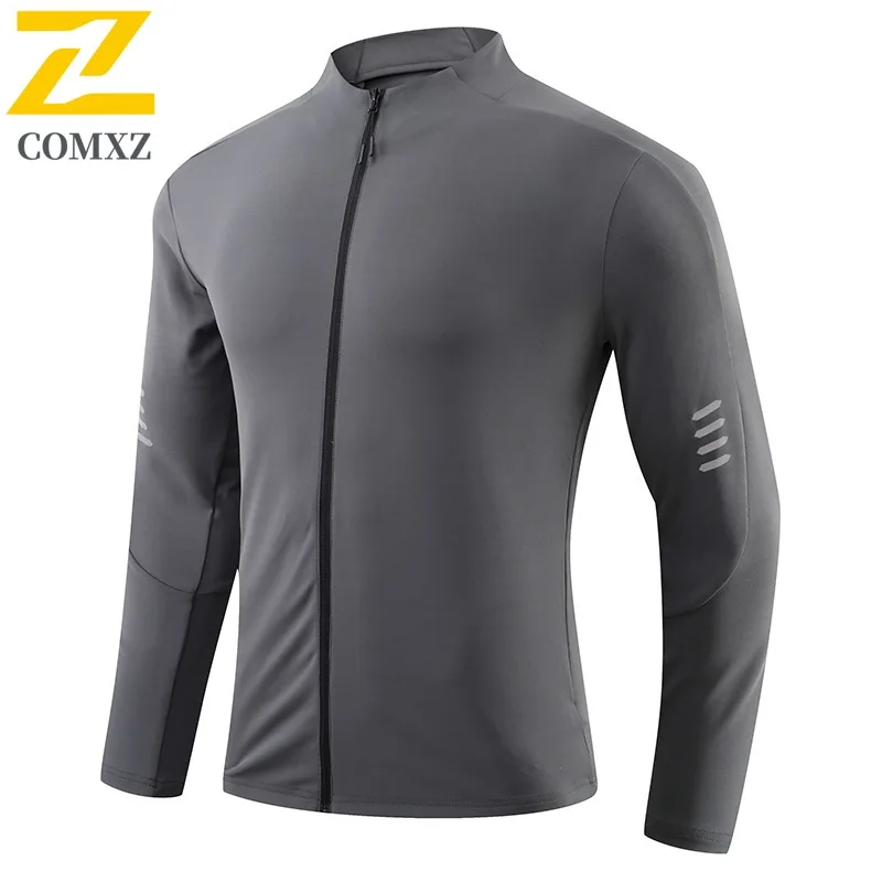 

COMXZ 2025 New Men's Quick-Dry Fitness Running Tracksuit Gym Training Couple Long-Sleeve Skin Jacket Sport Waterproof Outerwear