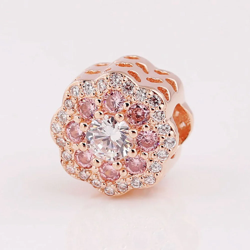 

Стерлингового Серебра 925, бусина, блестящий цветок, блестящая божья коровка, клевер, сердце, подвеска для модных женщин, браслет, подарок, ювелирные изделия своими руками