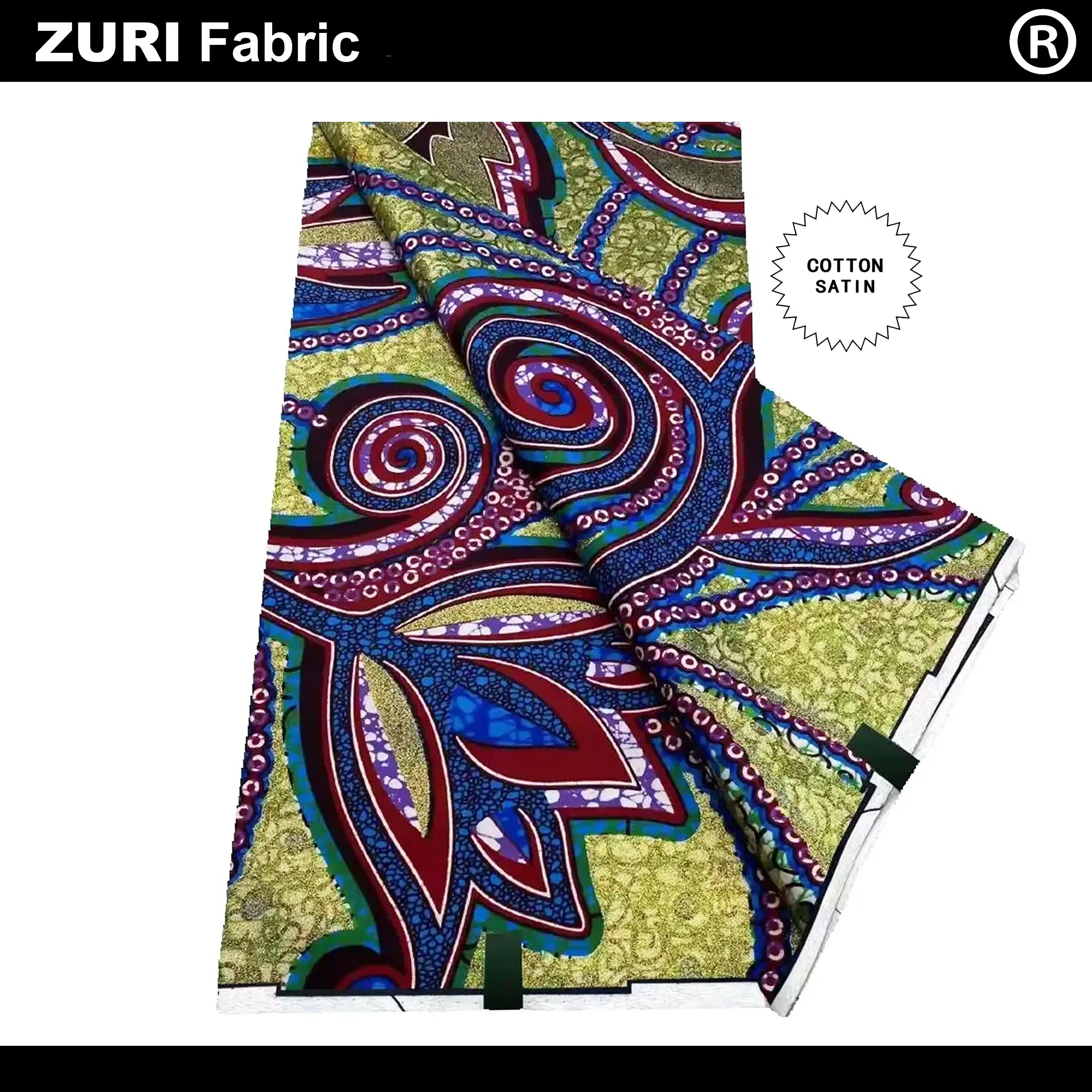 

100%Certified Original Grand Super Dutch African Wax Fabric 6 Yards Ankara Cotton Printed Material For Dressmaking VL00319.007