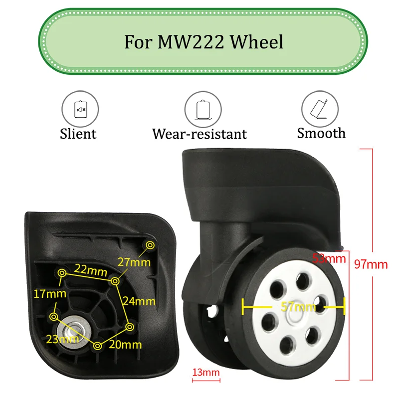 

For MW222 Universal Wheel Replace The Luggage with Quiet Wear-resistant Push-pull Smooth Shock Absorption Replacement Accessory