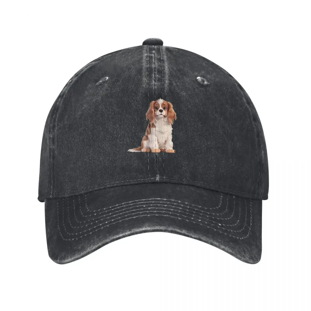 Animated Cavalier King in 3D Style -Charles Spaniel Baseball Cap fishing hat black Men's Baseball Women's