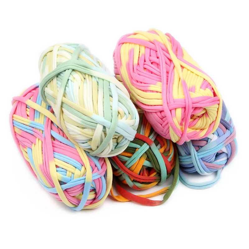 2 uds X 100g tela hilo para camiseta hilo para tejer ganchillo hilo de Color sólido mano DIY arte cesta bolsa proyectos