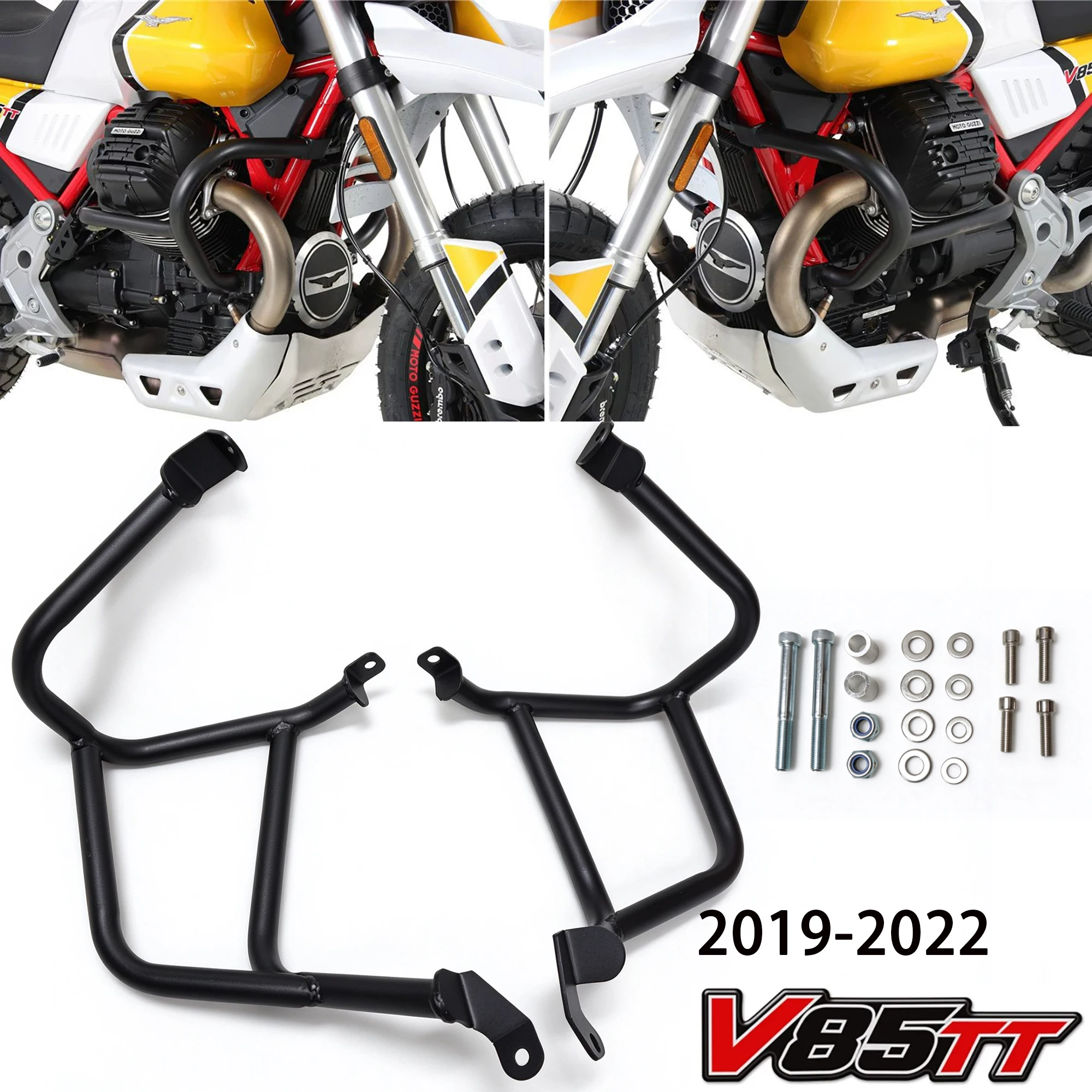 Left & Right Bumper Engine Guard Frash Stunt Cage Crash Bar Frame Protector For GUZZI V85TT V85 TT 2019 2020 2021 2022
