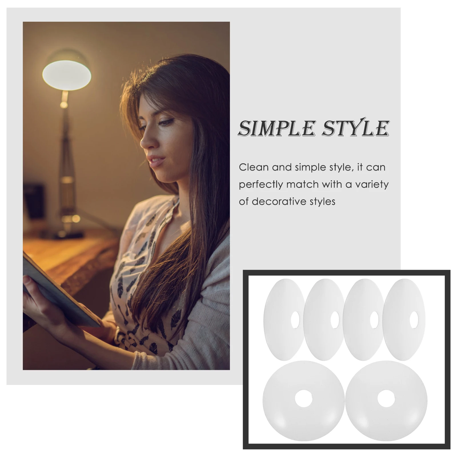 

6Pcs 60Mm Ceiling Canopy Metal Lamp Cover Vintage Pendant Light Plate for Living Room Corridor Restaurant Indoor Lighting