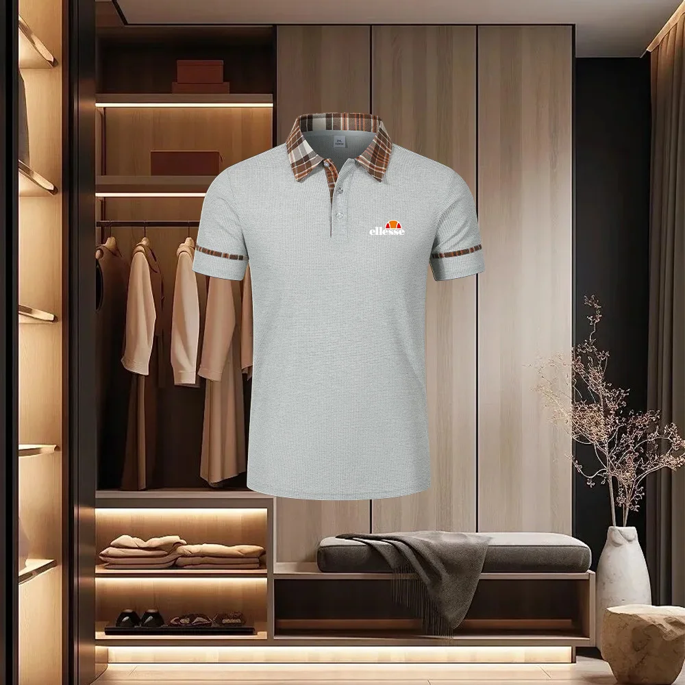 2026 New High End Brand Men's Short Sleeved Polo Shirt Summer Fashion Golf Casual T-Shirt