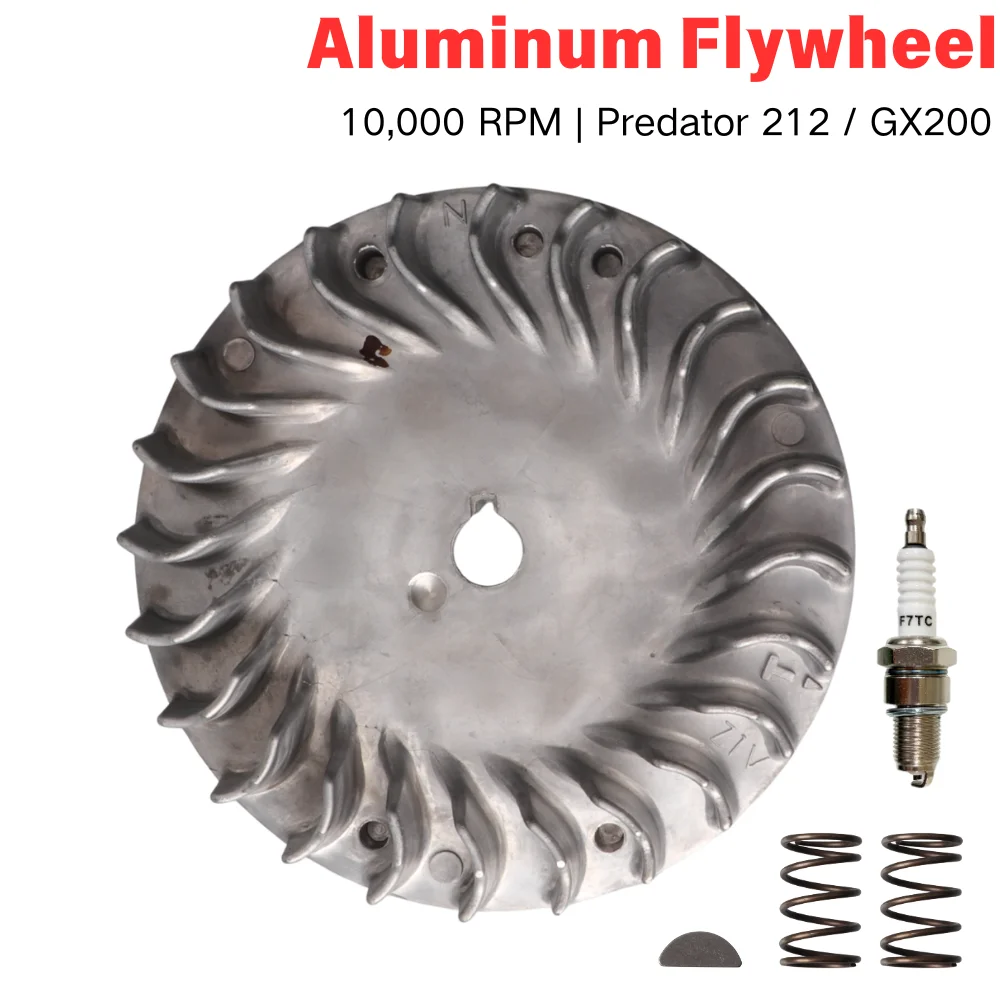 Aluminium-Schwungrad 10.000 U/min 69730 69736 Set für Predator 212cc 196cc 224cc Non-Hemi-Guss für Honda GX200, Rasenmäher-Motorenteile