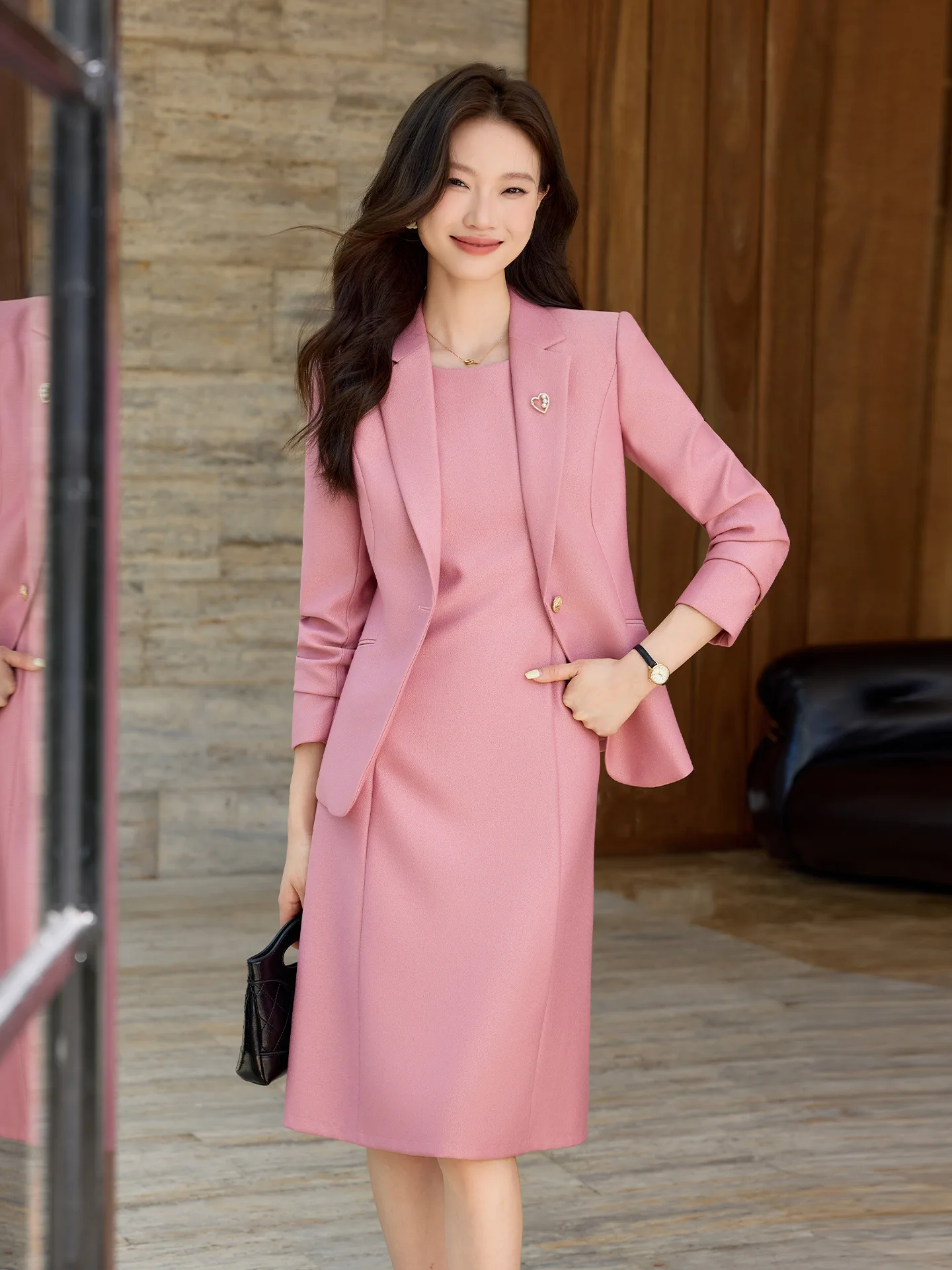 Novos estilos elegantes femininos ternos de negócios com vestido e tops para senhoras escritório carreira profissional conjuntos de roupas de entrevista