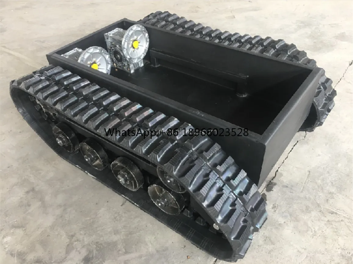 rubber track platform tracked chassis platform robot tank chassis kit with rubber track crawler