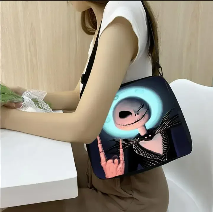 Disney The Nightmare Before Christmas Crossbody Bag for Women Jack Cartoon Large Capacity Shoulder Bags Trendy Underarm Bag Gift