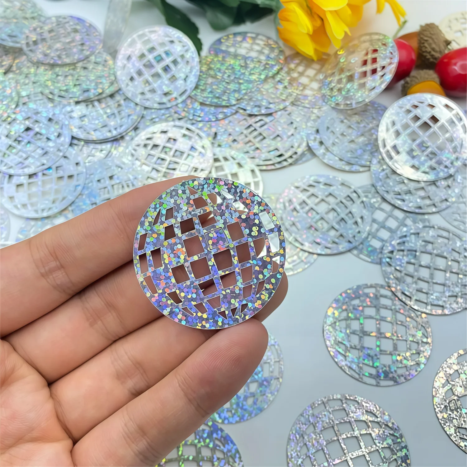 100 Stück/Packung 70er 80er Disco-Kugel Laser-Pailletten Konfetti Tischstreudekoration für Disco-Themen Geburtstag Junggesellinnenabschied Hochzeit Party Dekoration