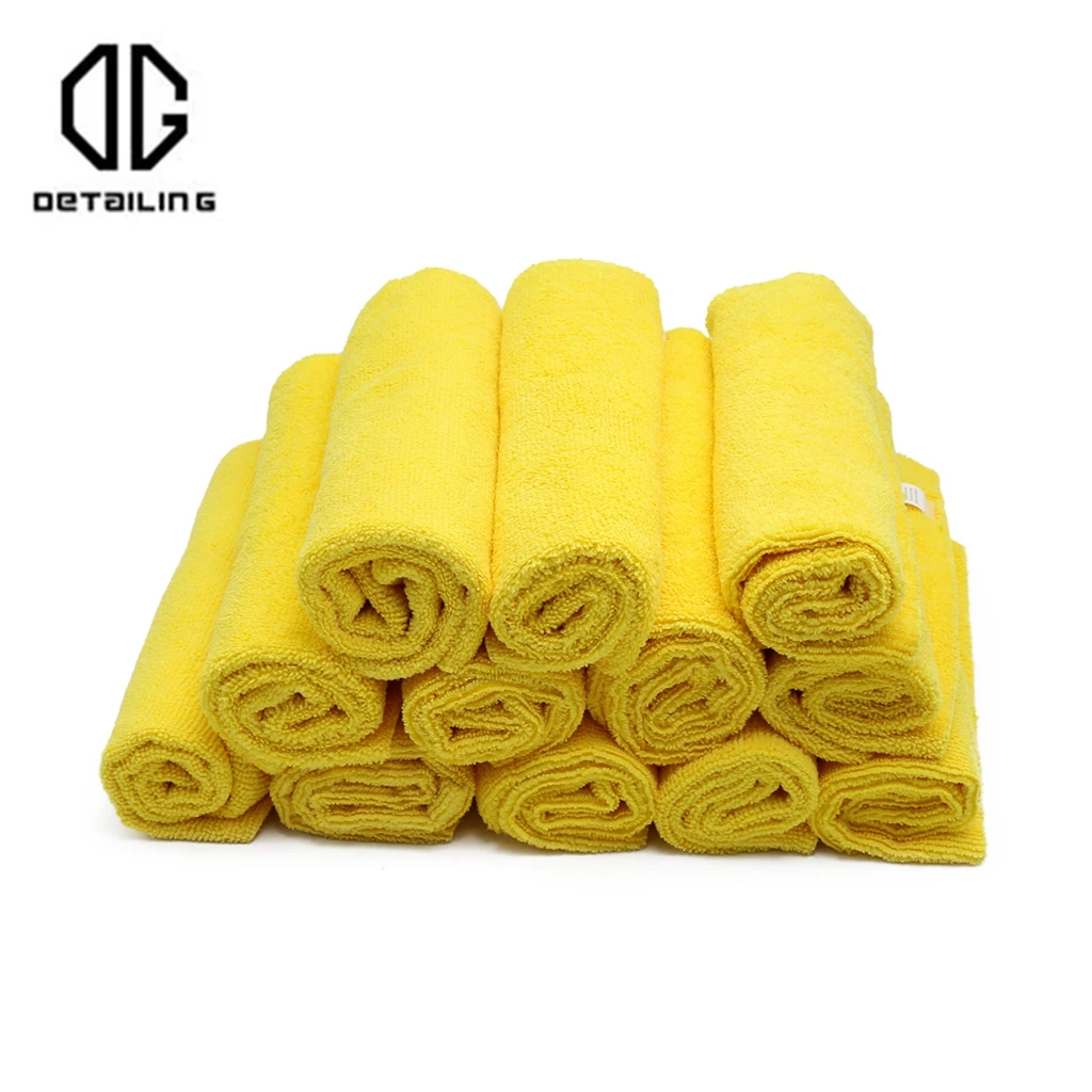 DETAILING 6/12pcs Microfiber Cleaning Cloths 40X40CM Car Wash Cloth Cleaning Micro Fiber Towels Auto Washing Coating Towel