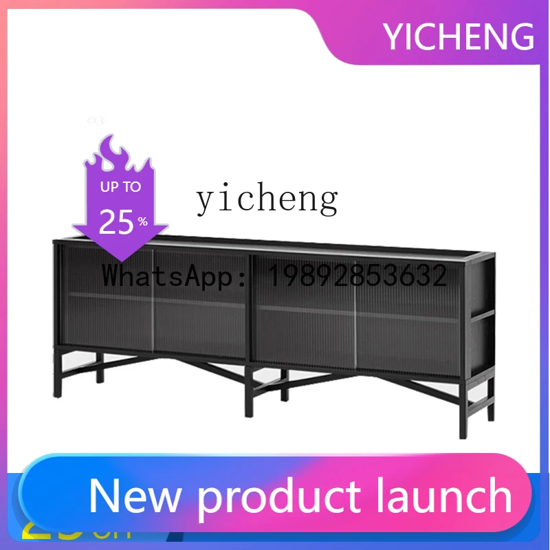 

Q6 medieval retro solid wood dining side cabinet door double-layer display storage tea cabinet