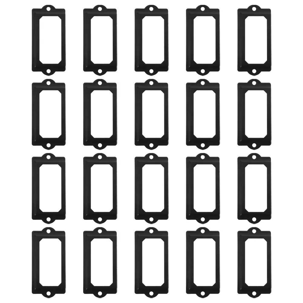 

20 Pcs Card Decorative Frames Metal Label Holders Desk Accessories Iron Office Supplies Name Card Holder Retro Box Labels