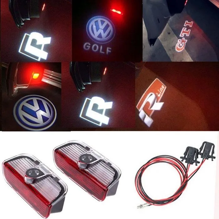 Car LED logo door projection welcome light for VW R Golf 5 6 7 GTI GTD GTE 7N Touareg CC Passat B6 B7 B8 B9 C6 C7 C8 Tiguan