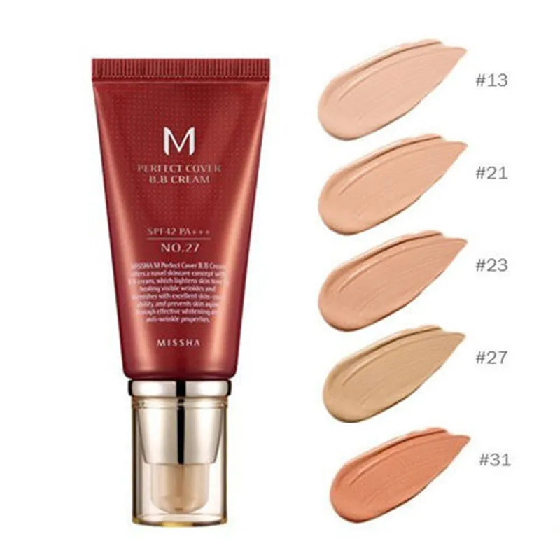 MISSHA M Perfect Cover BB Cream 20/50ml Whitening CC Concealer Brightening Foundation Base Primer Korean Cosmetics