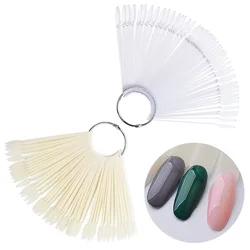 50 stuks ovale waaiervormige Swatch-sticks met ronde tips voor Nail Art Gel Polish Display en organisatie