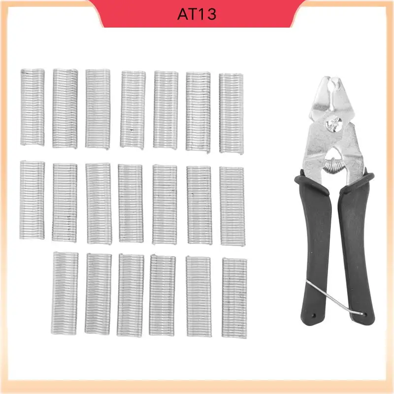

AT13 1Pcs Hog Ring Plier Tool And 600Pcs M Clips Chicken Mesh Cage Wire Fencing Crimping Solder Joint Welding Repair Tools