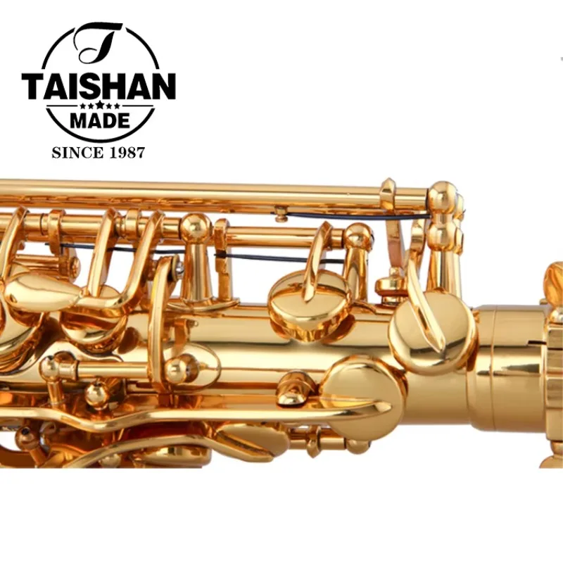Gold Lacquer Eb Tone Alto Saxophone Brass Wind Musical Instrument For Musician Band Stage Performance Daily Practice