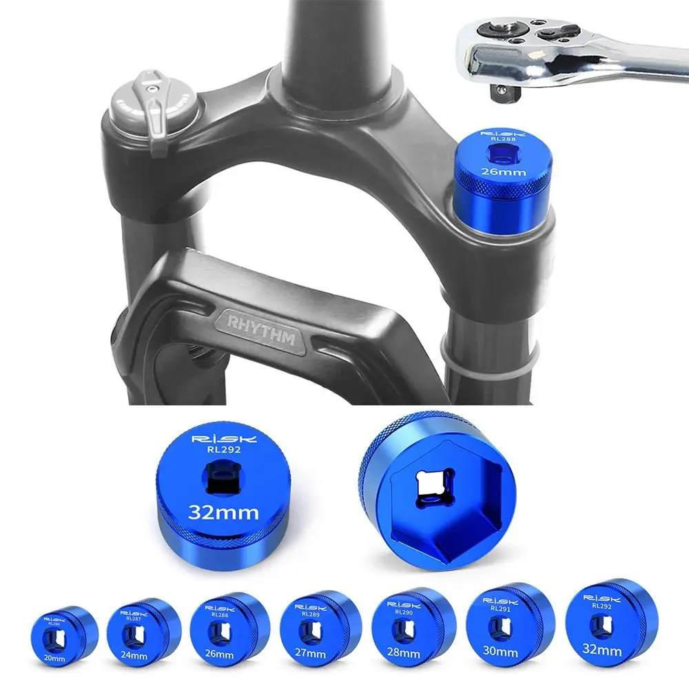 

Aluminum Alloy Mountain Bike Fork Repair Tools 20mm-32mm Blue Fork Cap Hex Sockets Repair Sockets Maintenance Tools