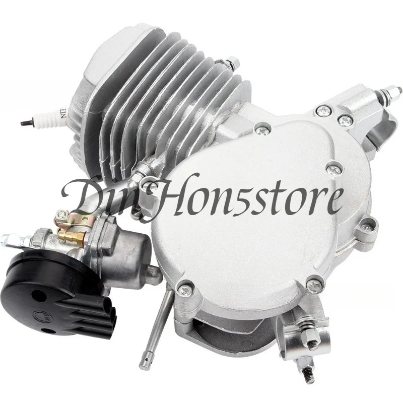 Mini motorcycle assisted bicycle modification, two-stroke 80cc engine with carburetor spark plug