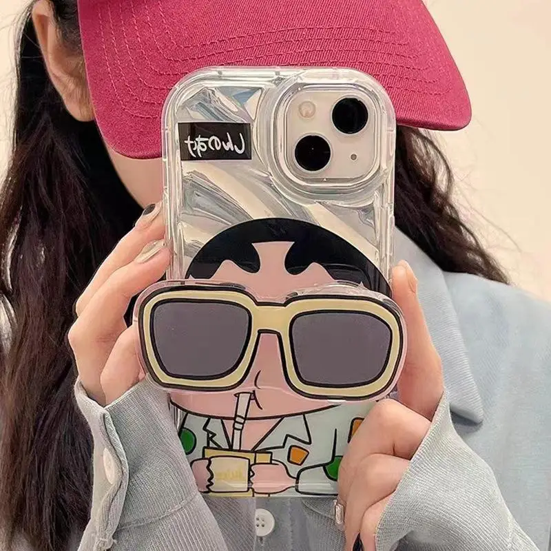 Kawaii Crayon Shin-Chans Iphone Mobile Phone Shell Suitable for Iphone 16 15 14 13 Mobile Phone Holder Halloween Gift For Girls