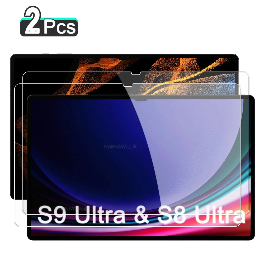 2PCS Scratch Proof Tempered Glass Screen Protector For Samsung Galaxy Tab S9 Ultra S9+ S9 FE Plus Tablet S8 Ultra 14.6-inch S8