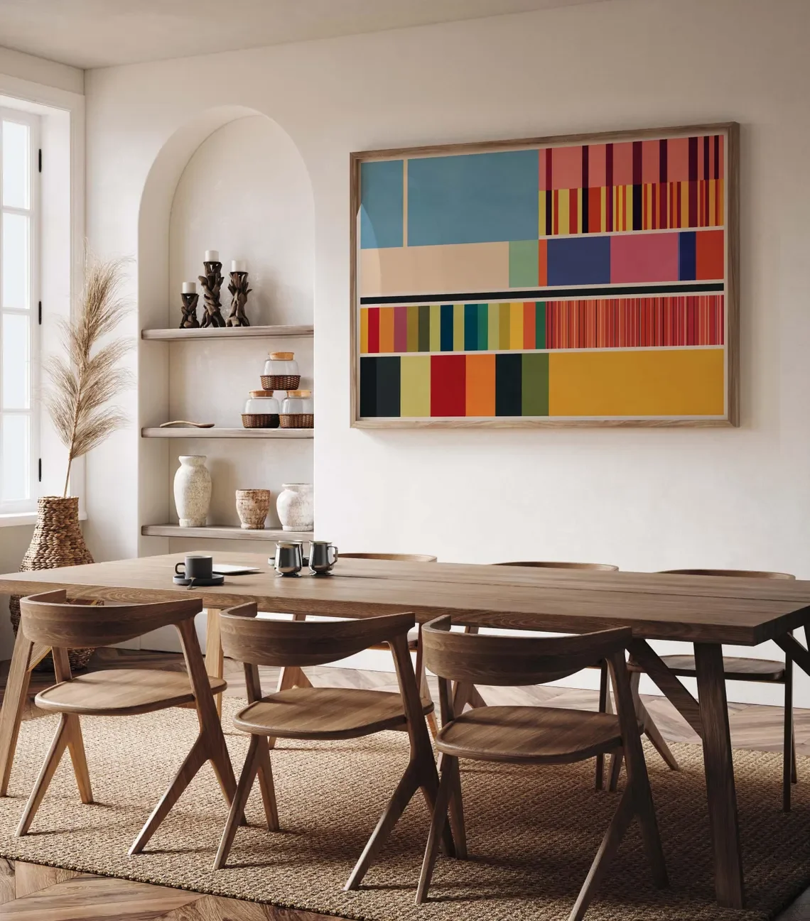 Mid Century Color Block Stripe Abstract Wall Decor Print - Ideal Gift for Interior Design Enthusiasts, Minimalist Homeowners, or image 5