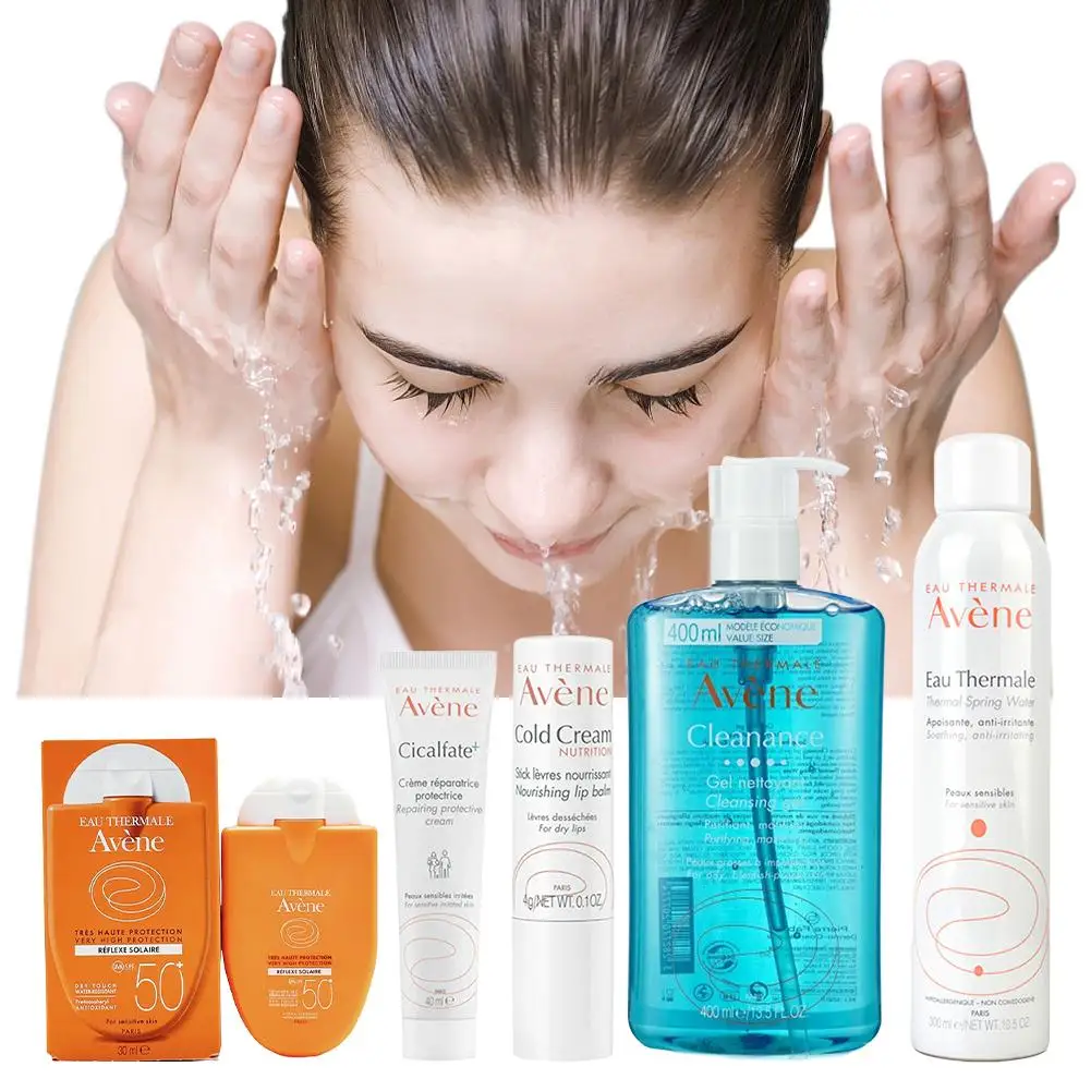 Avene منظف للوجه للتنظيف العميق SPF50+ PA++++ واقي من الشمس يزيل الأوساخ والوجه كريم ترطيب وتبييض البشرة كريم بارد للعناية بالبشرة
