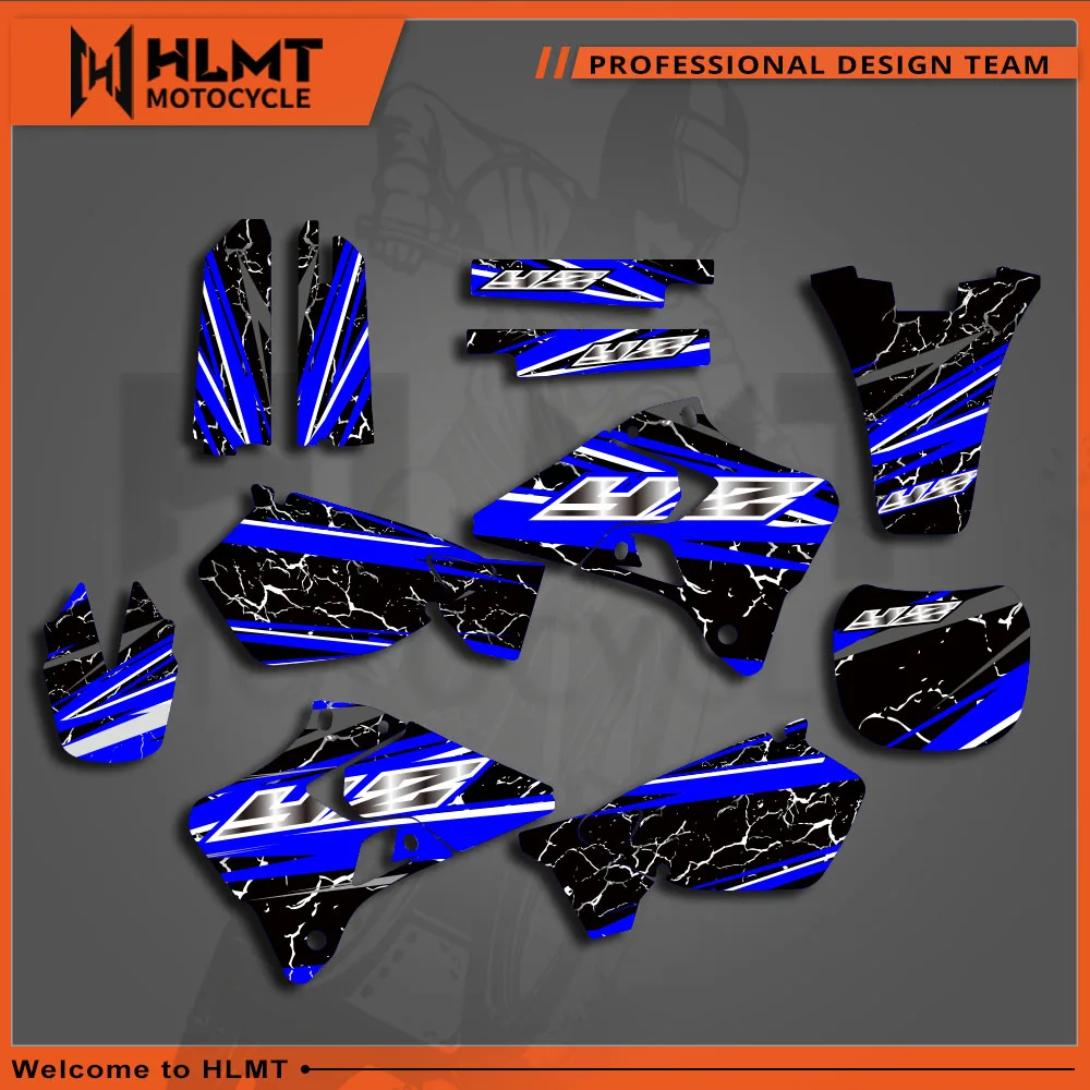 HLMT графический фон наклейка для Yamaha YZ125 YZ250 YZ125 250 1996 1997 1998 1999 2000 2001 пользовательские наклейки для мотокросса