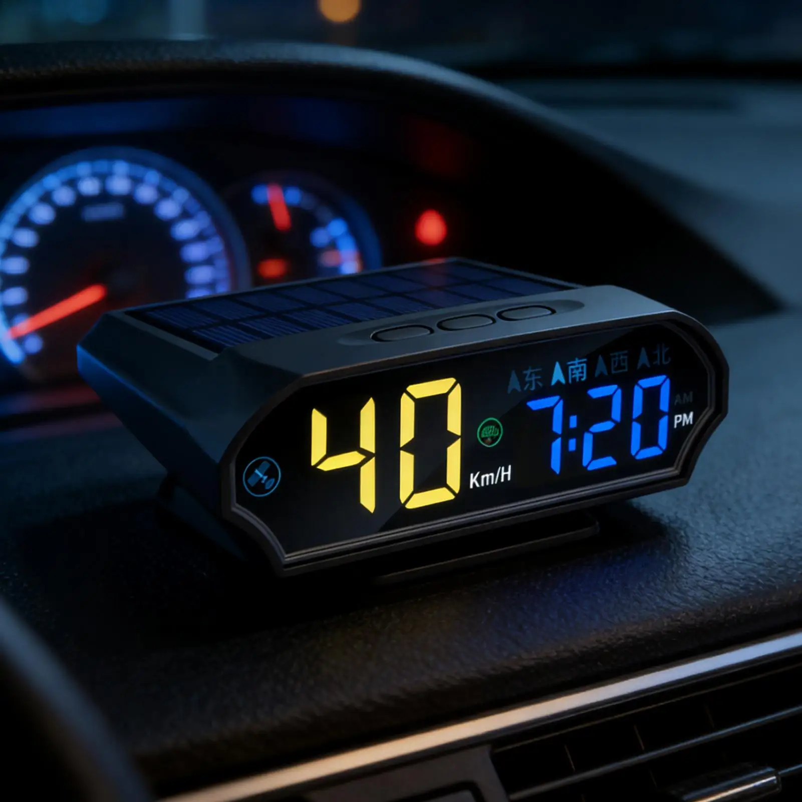 

Дисплей Heads Up на солнечной энергии, принадлежности для мониторинга скорости автомобиля, автоматический цифровой спидометр для седанов, внедорожников, грузовиков, водителей