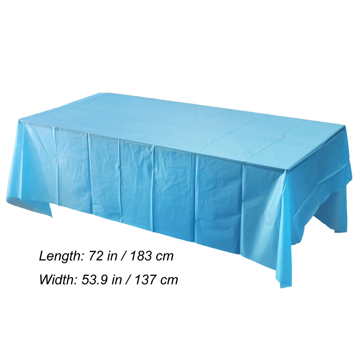 

Waterproof Blue Plastic Tablecloth Disposable Picnic Party Banquet Table Cover Heavy Duty Pe Table Protector 137x183cm