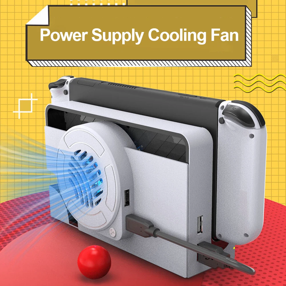 

Светодиодный охлаждающий вентилятор с зарядной док-станцией и подсветкой, радиатор для Nintendo Switch OLED, аксессуары