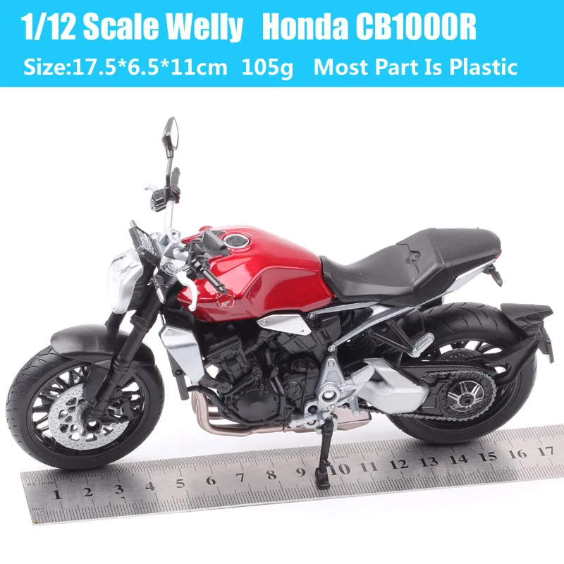 1/12 Scale Welly Honda CB1000R Motorcycle Street Sport Moto Diecasts & Toy Vehicles Bike Model Miniature Childrens Collectibles