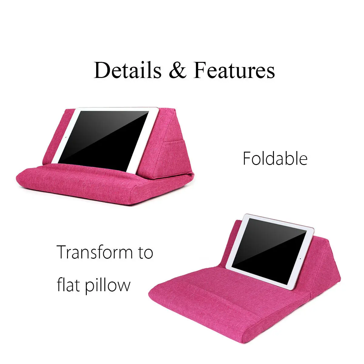 A46M-Portable Laptop Tablet Pouch Storage Foldable Tablet Pillow For Ipad Stand Holder Foam Lap Rest Cushion Home Office