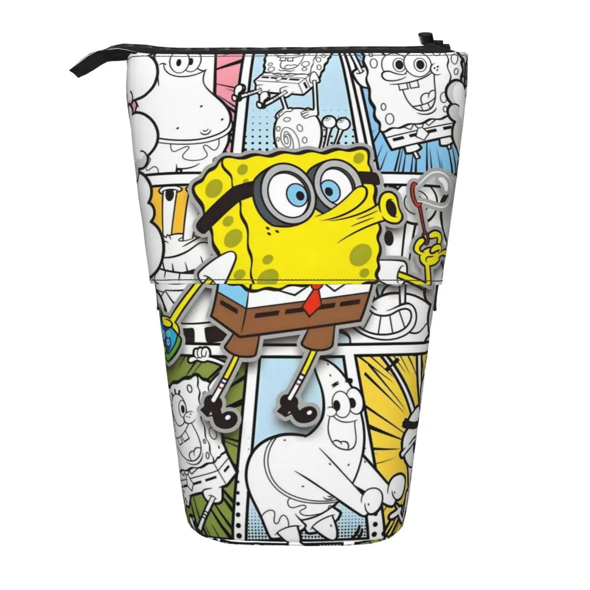 

Custom S-Sponges Telescopic Pencil Cases for Girl Boy Big Capacity Classical Anime Pen Bag Box Stationery