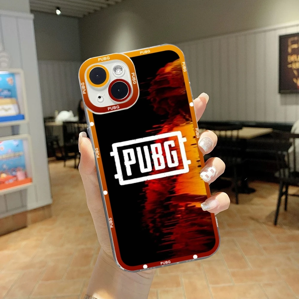 Battlegrounds PUBG Phone Case For IPhone 15 16ProMax 13 14 12 11 Pro Max Mini Angel Eyes Soft Transparent Cover