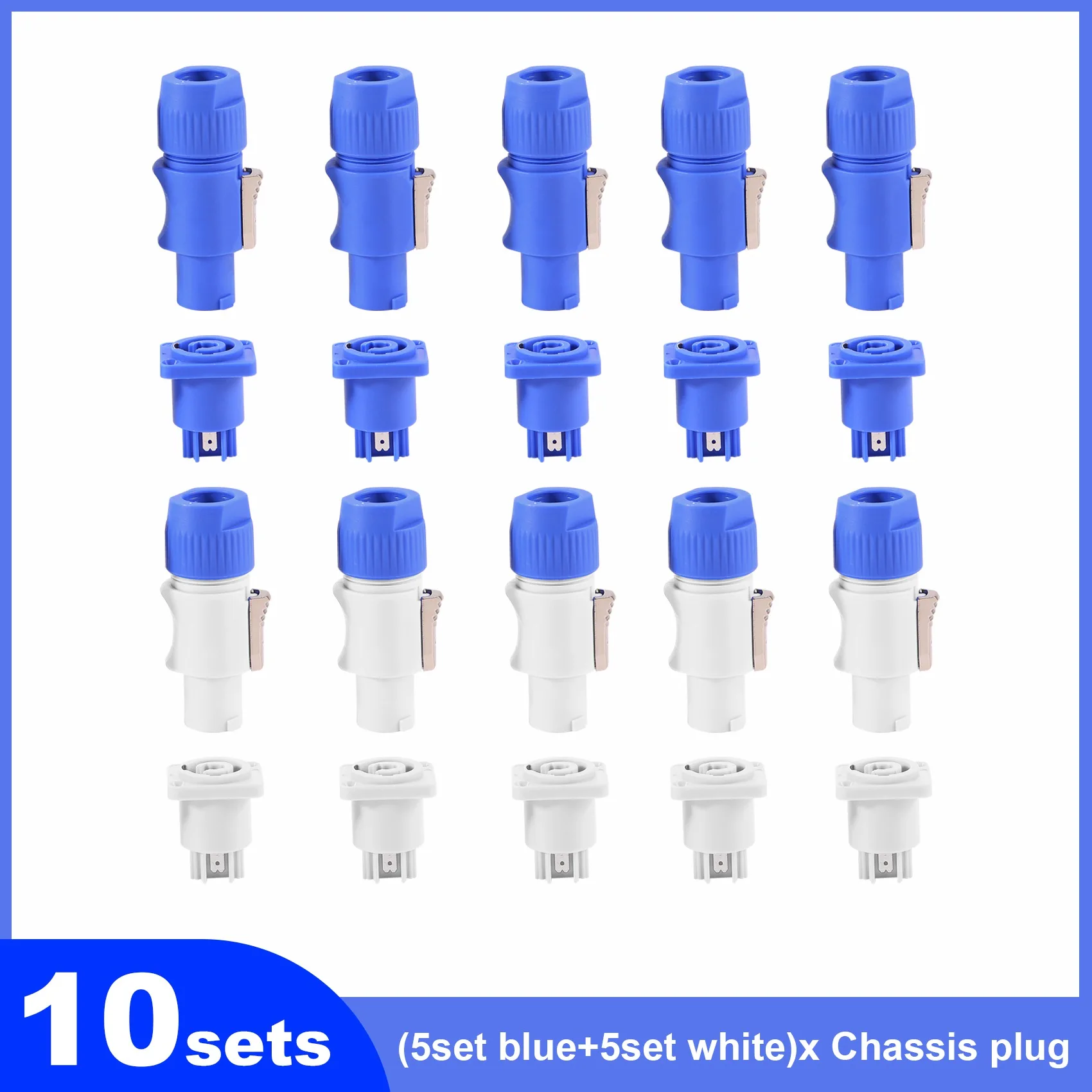 10 set PowerCON tipe A NAC3FCA + NAC3MPA-1 Casis Plug Panel adapter