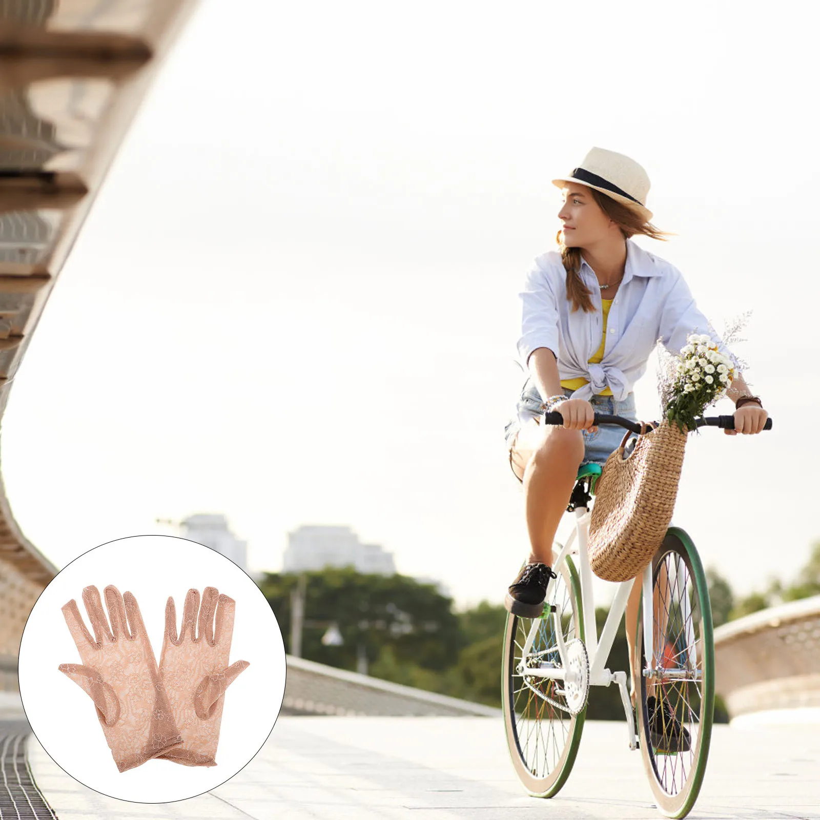 1 par de guantes cortos de malla transpirable, manoplas elegantes a la moda de verano, guantes para vestido de novia, guantes de encaje transpirables para mujer