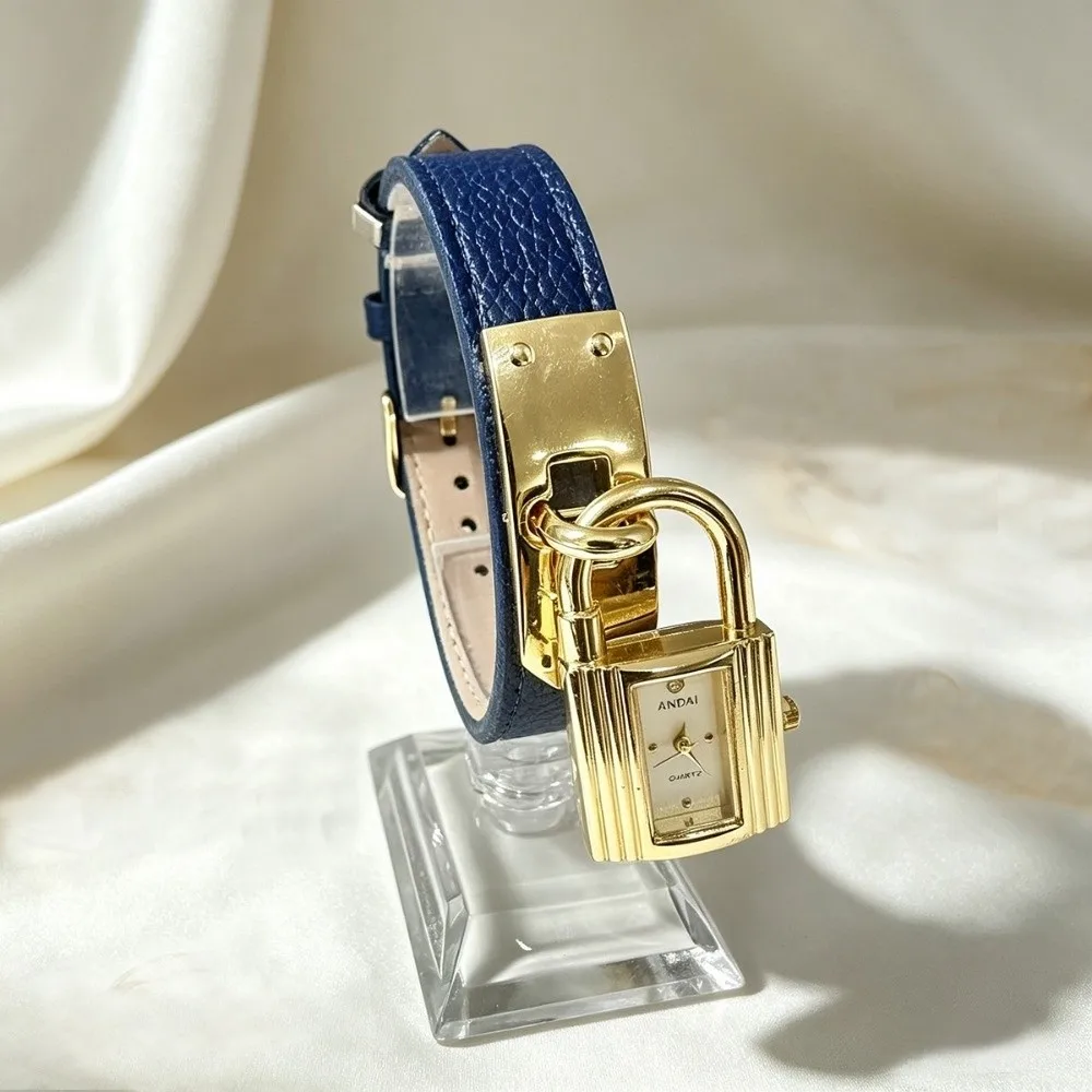 Fashion Lock Design Watches for Women PU Leather Soft Quartz Watch Precise Elegant Bracelet Watch Female Gifts