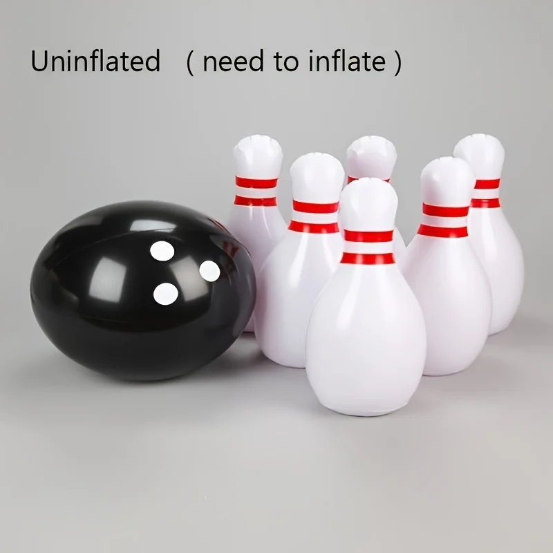 7-piece Durable PVC Bowling Set for Adult and Children's Entertainment Indoor and Outdoor Games Inflatable Bowling Beach Balls